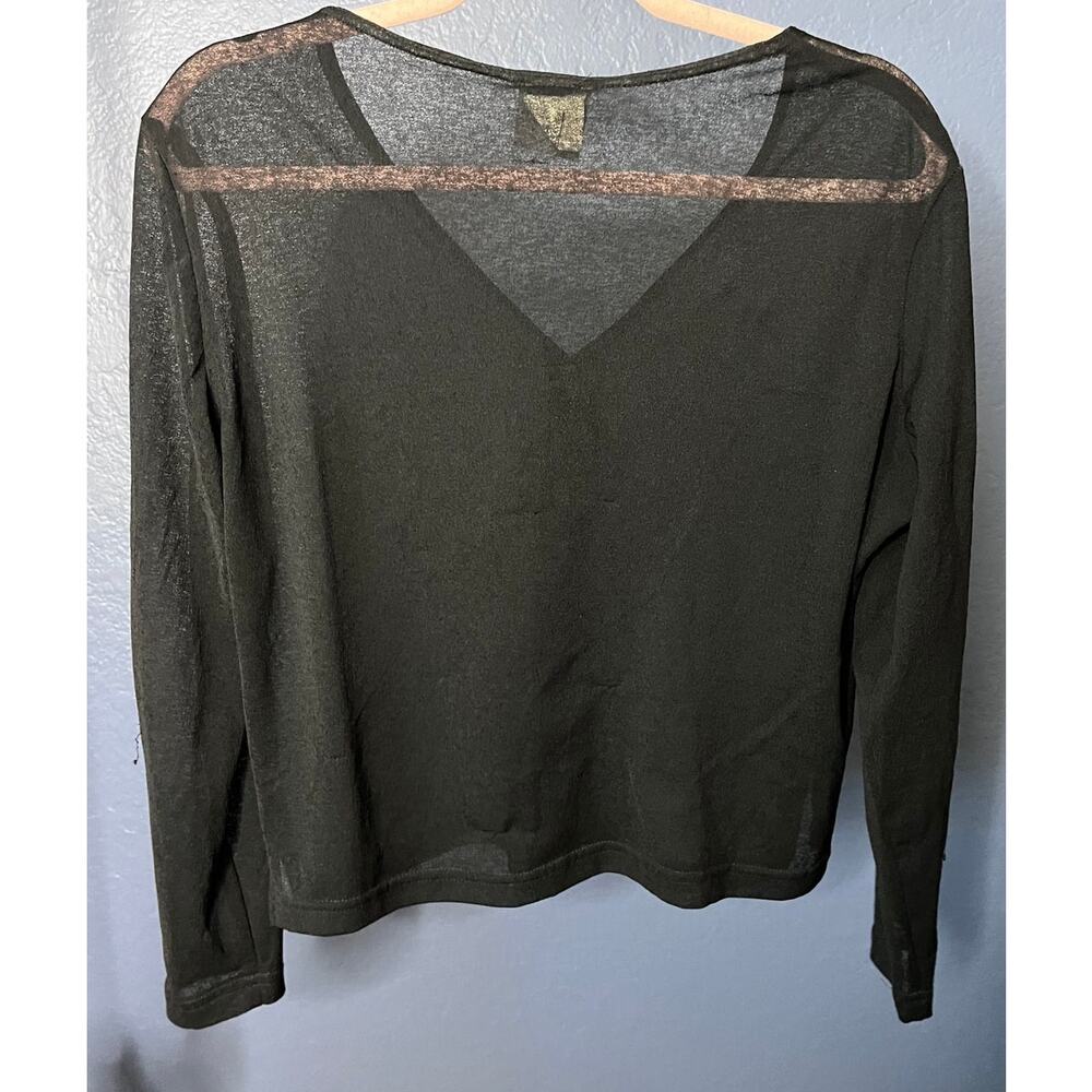 Rabbit Rabbit Rabbit Designs Black Sheer Button Front Cardigan Size M - Picture 3 of 6
